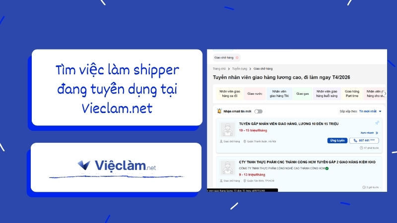 Tìm việc làm shipper đang tuyển dụng tại Vieclam.net