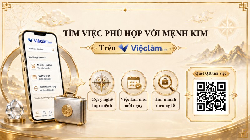 Tìm công việc phù hợp với người mệnh Kim trên Vieclam.net