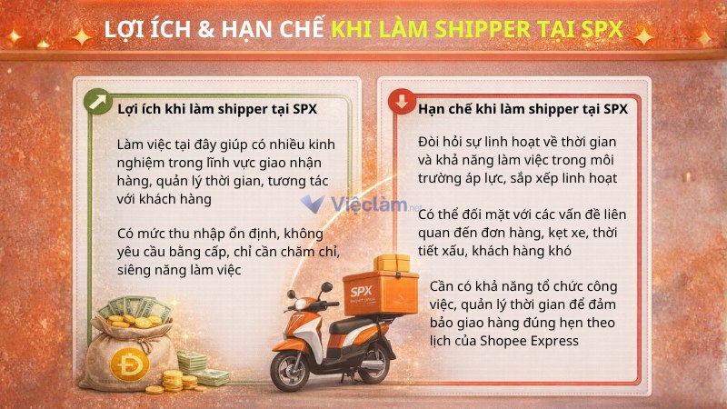 Lợi ích và hạn chế khi đăng ký làm shipper tại Shopee Express (SPX)