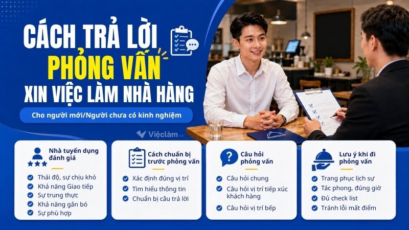 Cách trả lời phỏng vấn xin việc nhà hàng cho người mới và người chưa có kinh nghiệm