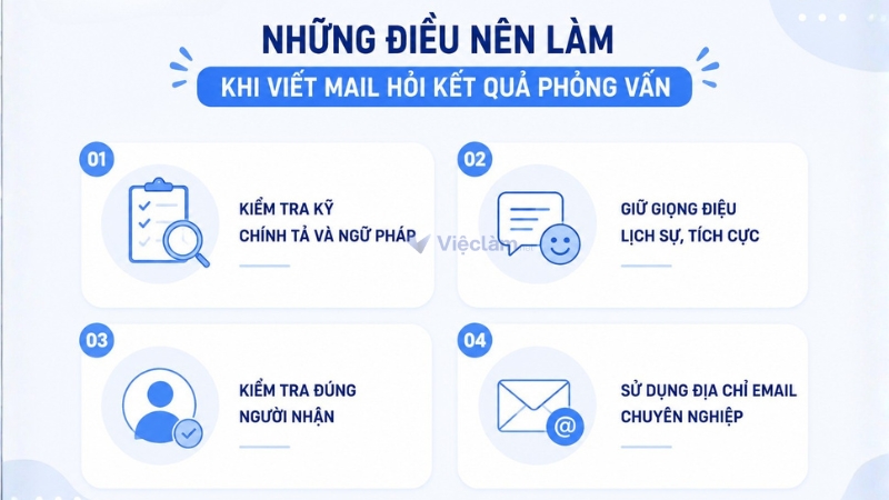 Những điều nên làm khi viết mail hỏi kết quả phỏng vấn