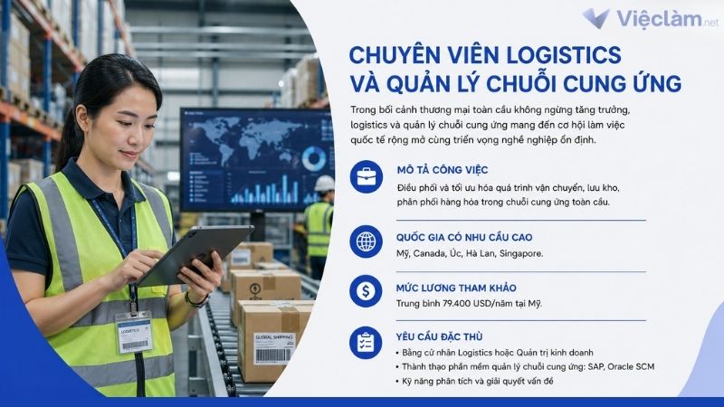 Công việc Chuyên viên logistics và quản lý chuỗi cung ứng có cơ hội làm việc ở nước ngoài
