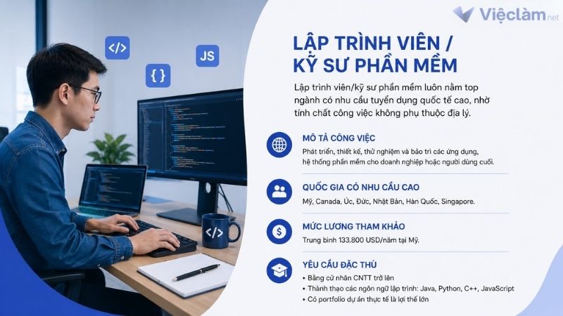 Công việc lập trình viên có cơ hội làm việc ở nước ngoài