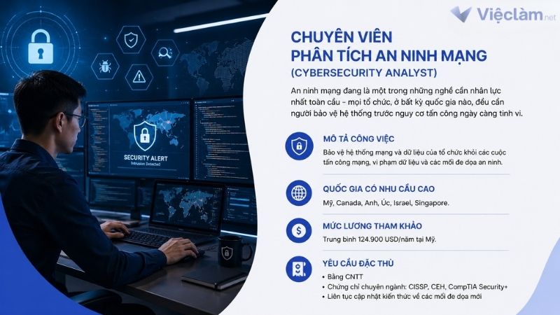 Công việc Chuyên viên phân tích an ninh mạng có cơ hội làm việc ở nước ngoài