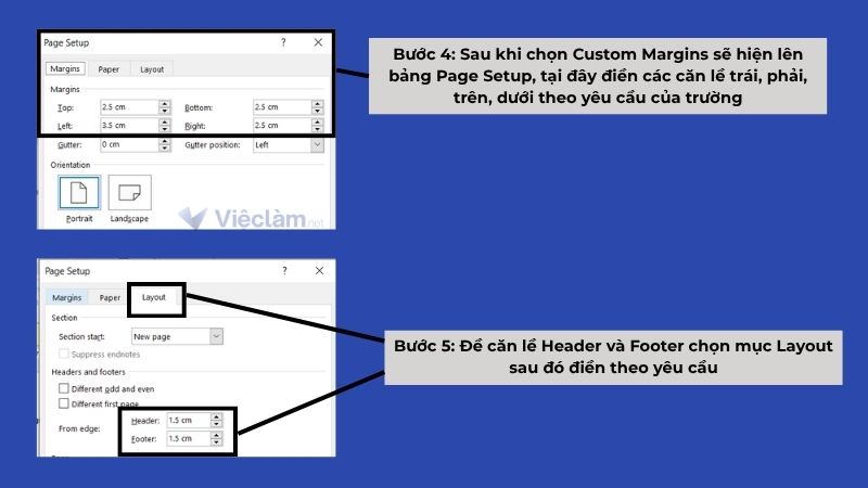 Cách chỉnh căn lề cho bìa báo cáo thực tập  trong Word