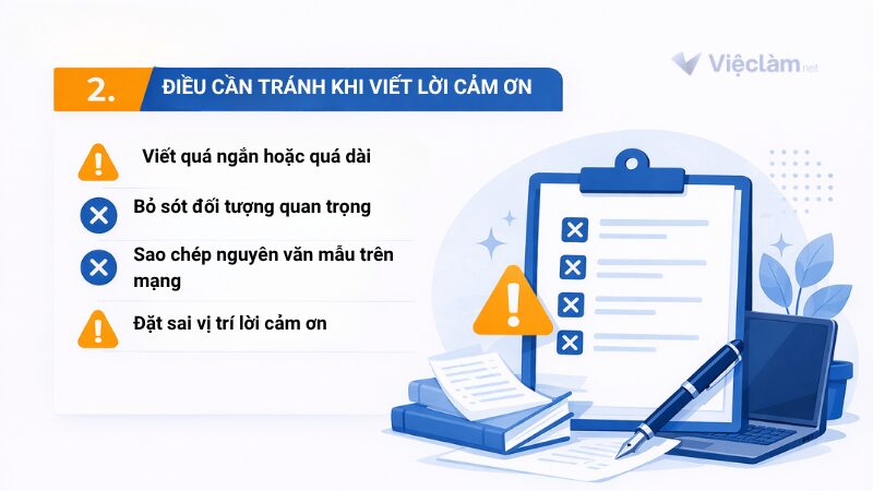 Điều cần tránh khi viết Lời cảm ơn trong báo cáo thực tập