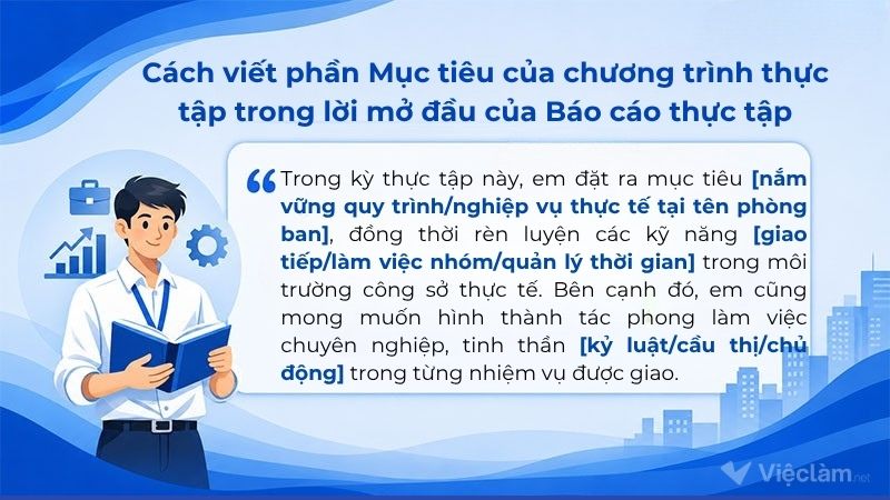 Cách viết phần mục tiêu của chương trình thực tập trong lời mở đầu của báo cáo thực tập