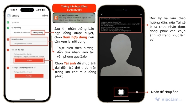 Xem lại hợp đồng nếu cần và tiến hành mua đồng phục theo hướng dẫn