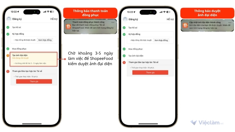 Tải ảnh lên và chờ 3-5 ngày làm việc để được duyệt