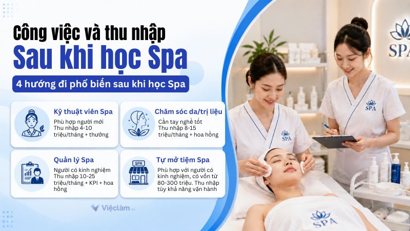 Định hướng công việc và thu nhập sau khi học Spa