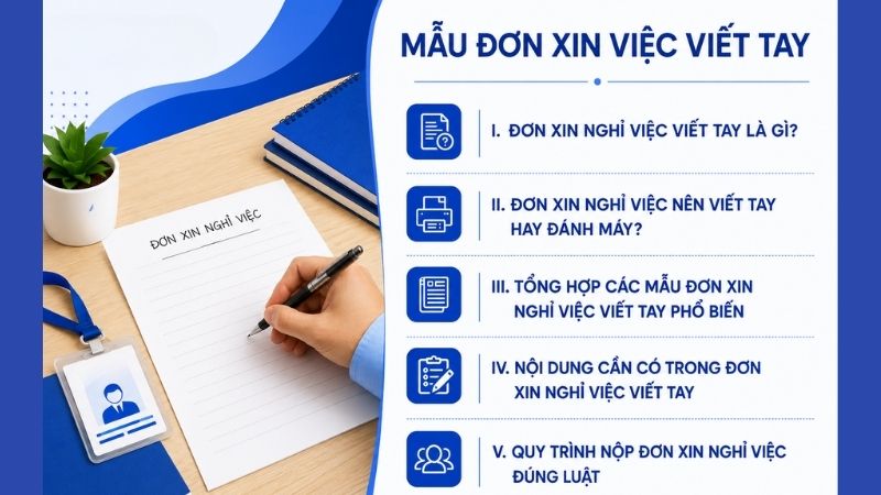 Nội dung bài viết Mẫu đơn xin nghỉ việc viết tay tại Vieclam.net